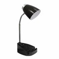 Creekwood Home 18.5-in. Flexible Gooseneck Organizer Desk Lamp with Phone/iPad/Tablet Stand, Black CWD-1001-BK